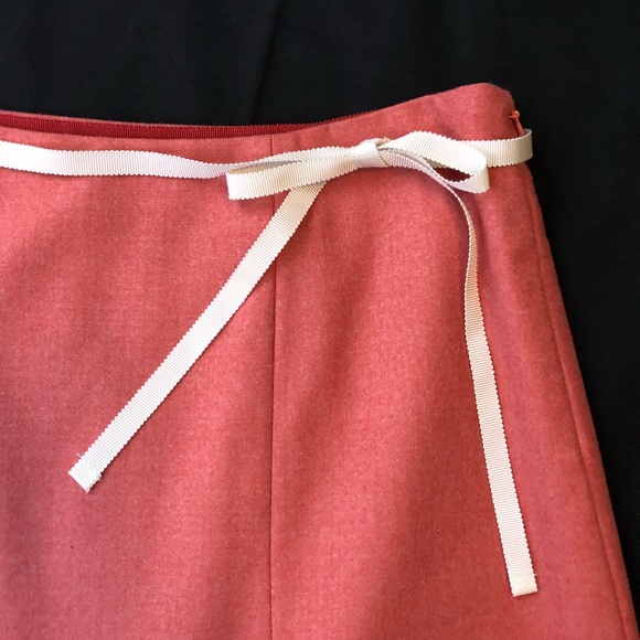 J. Crew Dresses & Skirts - Vintage J Crew Wool A Line Pink w/ Bow Skirt Sz 8